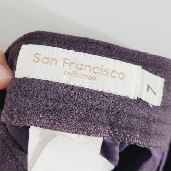 San Francisco Women Vintage Wool Cashmere Blend Eggplant Pruple Skirts Size 7 - Picture 8 of 12